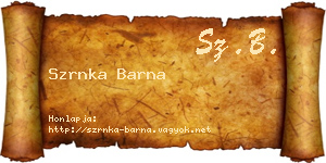 Szrnka Barna névjegykártya